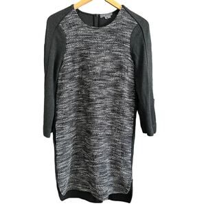VINCE | Gray Boucle Front Wool Blend Curved Hem Dress | Size Medium